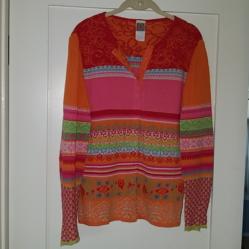 Oilily MultiColor Snap Up Sweater - Med